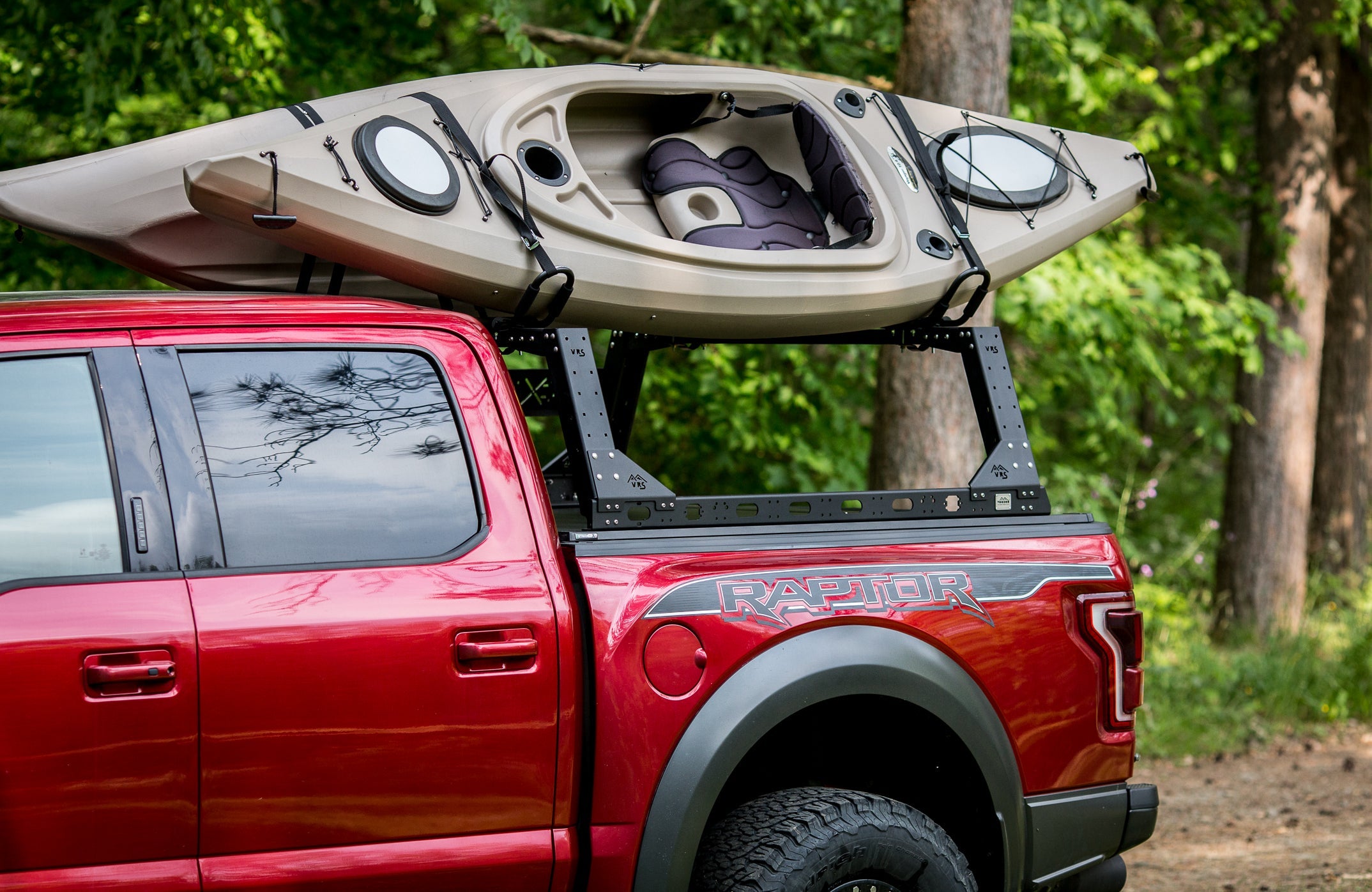 Aluminum VRS Kayak Racks for Trucks – Toyota Tacoma, Ford F-150, RAM 1500 & All Models – KB Voodoo