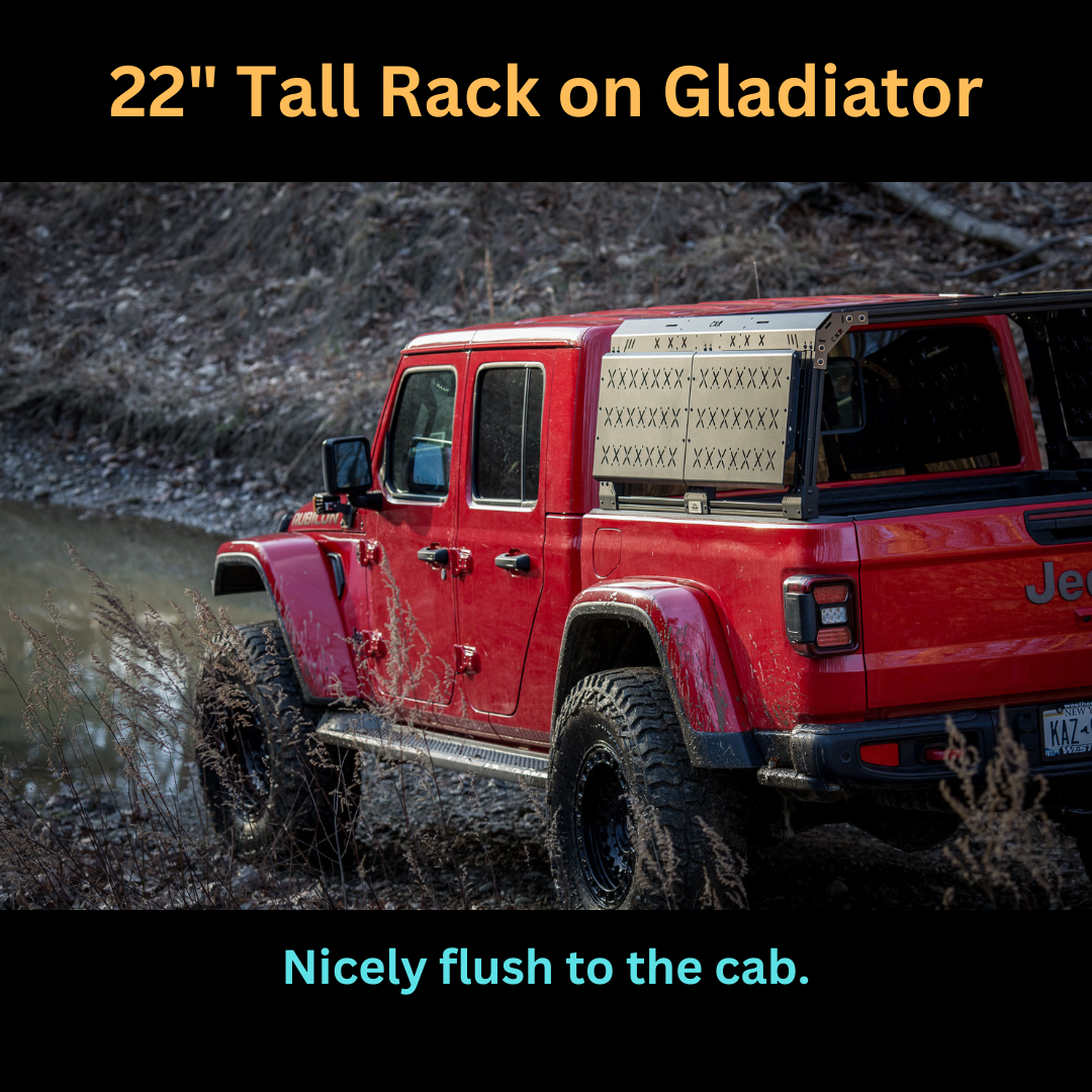 CXR Fortress 6-Pack Overland Bed Rack (Mid to Cab Height) for Jeep Gladiator