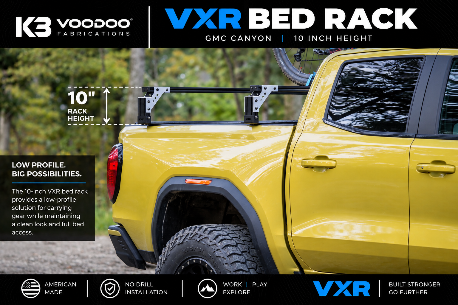 Tonneau compatible truck bed rack

