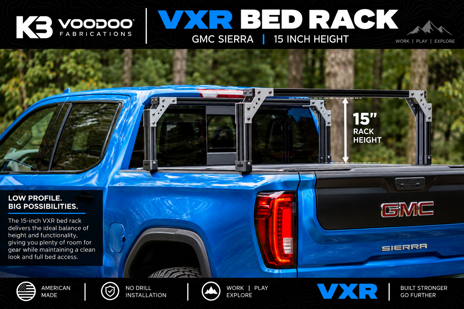 Tonneau compatible truck bed rack
