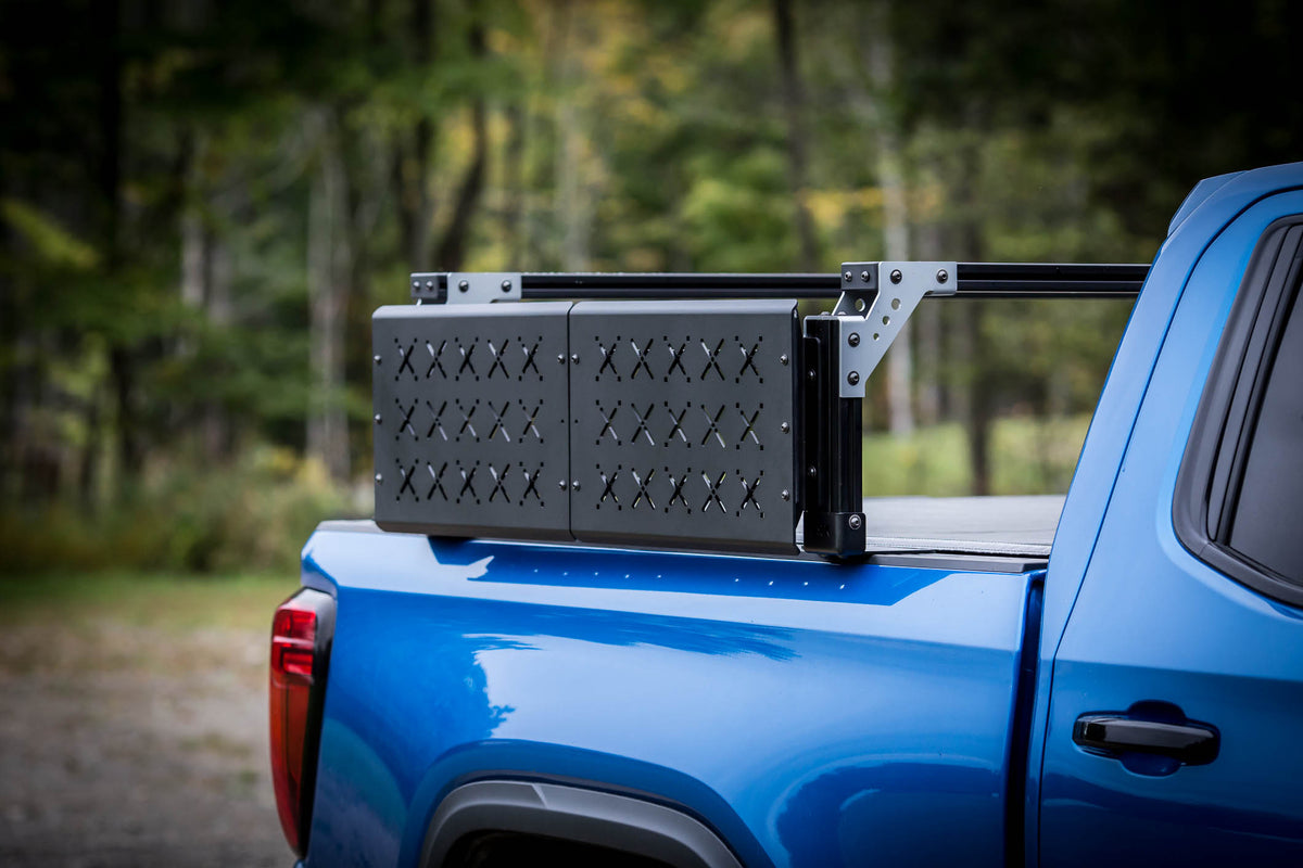 bed rack side access panel