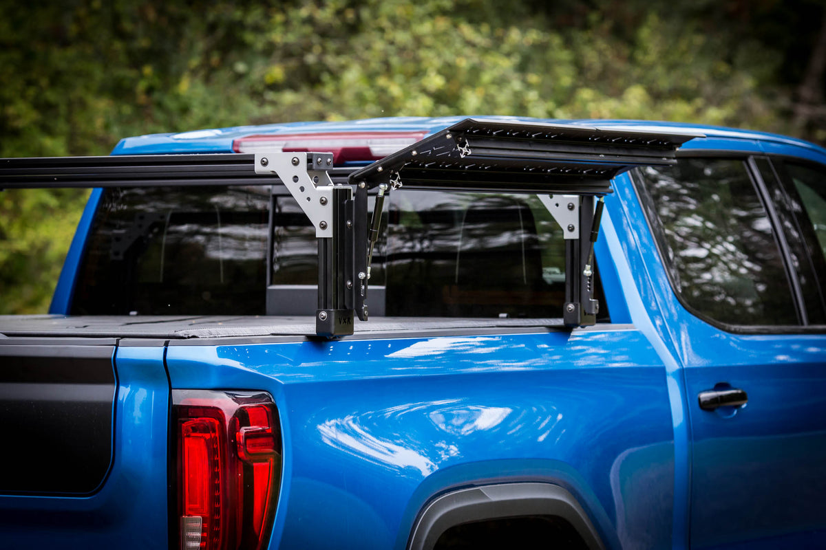 bed rack side access panel