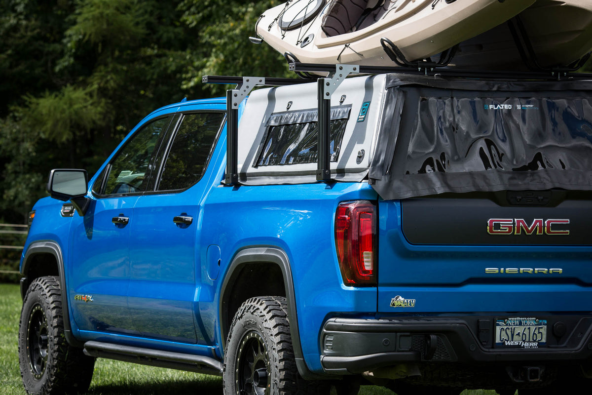 Flated compatible truck kayak rack