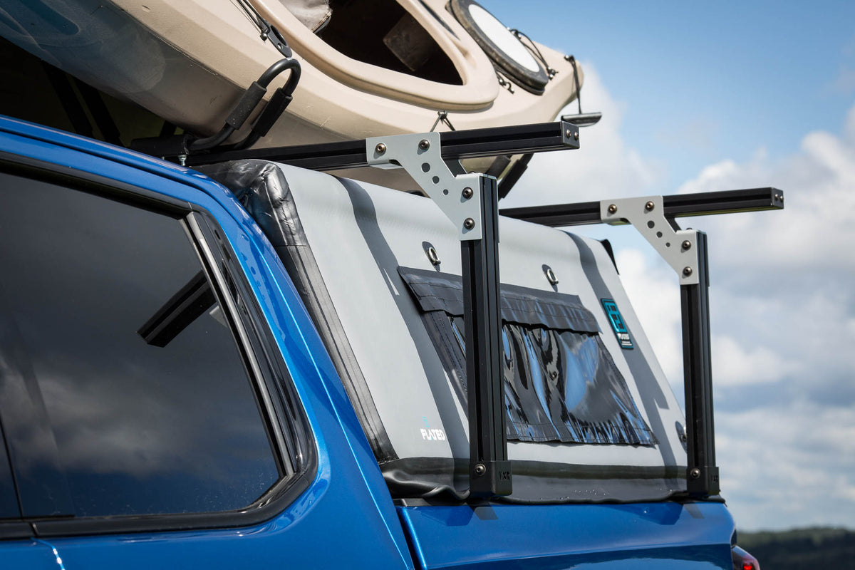 Flated compatible truck bed rack