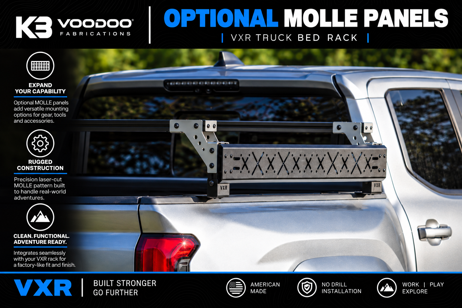 Tonneau compatible truck bed rack
