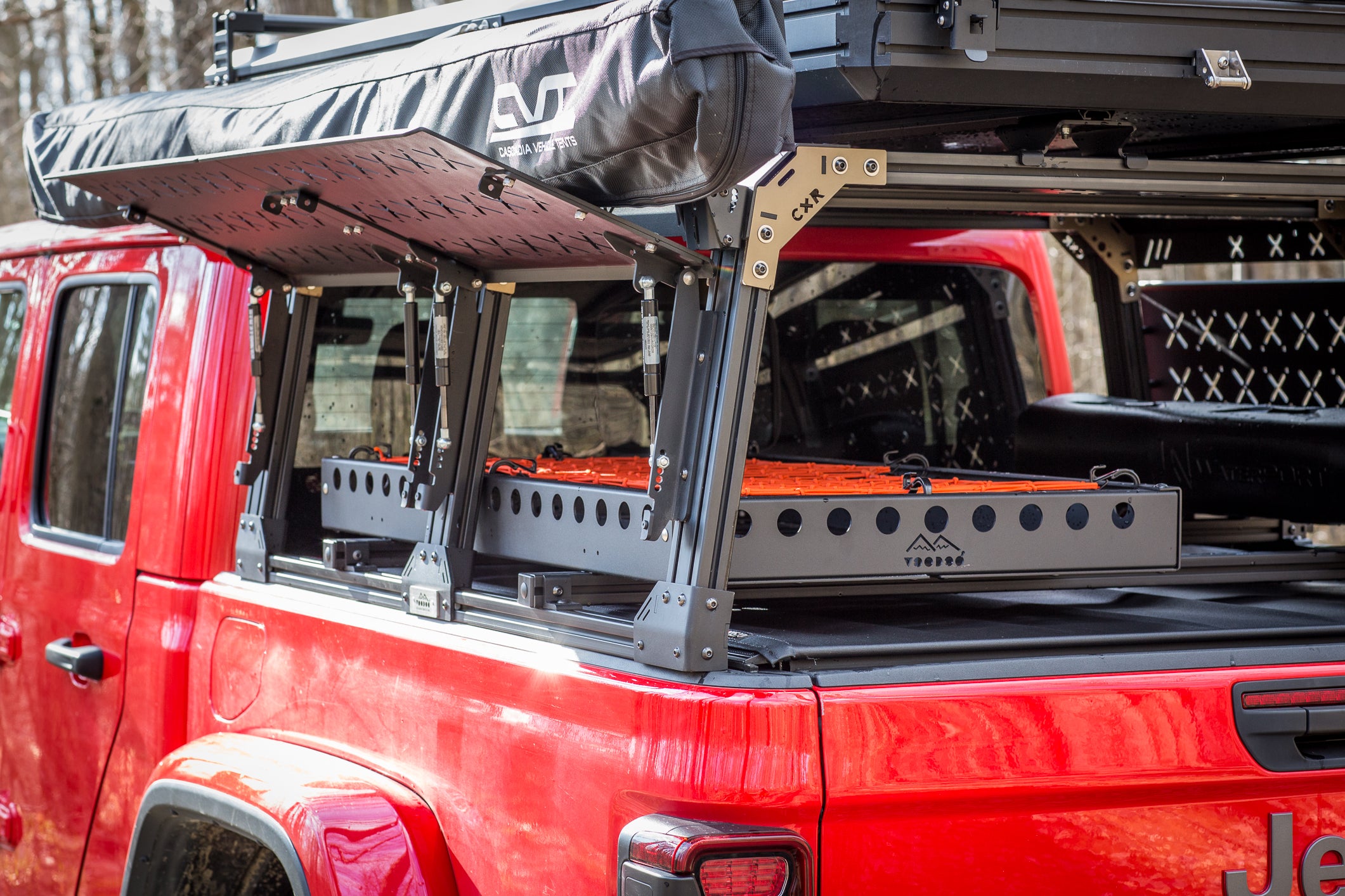 Jeep Gladiator bed rack with side opening doors
